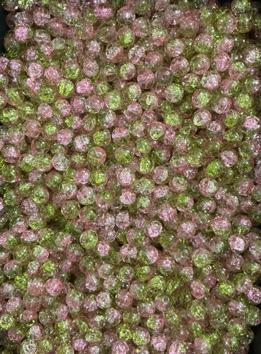 Green/Pink Crackle (10mm)