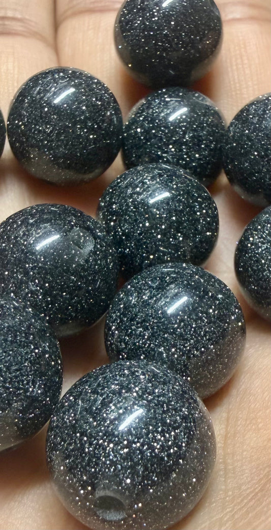16MM Glitter Acrylics(Dark Grey)